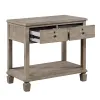 Cely Nightstand, 2 Drawers with Lower Open Shelf, Gray Oak Veneer