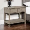 Cely Nightstand, 2 Drawers with Lower Open Shelf, Gray Oak Veneer