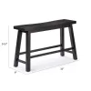 Amber Counter Height Bench, Backless Seat, Charcoal Black Acacia Wood