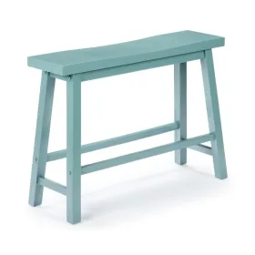 Amber Counter Height Bench, Backless Seat, Light Blue Acacia Wood