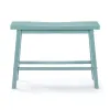 Amber Counter Height Bench, Backless Seat, Light Blue Acacia Wood