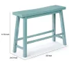 Amber Counter Height Bench, Backless Seat, Light Blue Acacia Wood