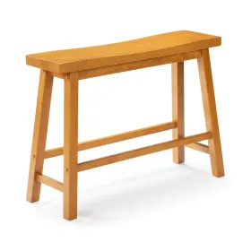 Amber Counter Height Bench, Backless Seat, Honey Oak Brown Acacia Wood