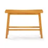 Amber Counter Height Bench, Backless Seat, Honey Oak Brown Acacia Wood