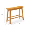 Amber Counter Height Bench, Backless Seat, Honey Oak Brown Acacia Wood