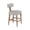 Tely Counter Stool Chair with Light Gray T Back, Natural Brown Frame