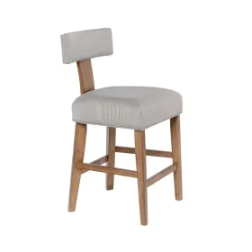 Tely Counter Stool Chair with Light Gray T Back, Natural Brown Frame