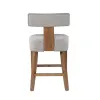 Tely Counter Stool Chair with Light Gray T Back, Natural Brown Frame