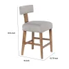 Tely Counter Stool Chair with Light Gray T Back, Natural Brown Frame
