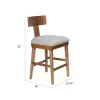 Hery Counter Stool Chair with T Back Design, Light Gray Cushioned Seat
