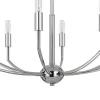 Kera 8 Light Candelabra Chandelier, 30 Inch Wide Arm Modern Chrome Metal