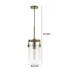 Pendant Light, Rounded Dome Glass Shade, Wood Base, Antique Brass