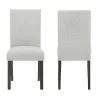 Risa Dining Side Chair Set of 2, Memory Foam Fill Polyester, Brown and Gray