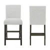 Risa Counter Height Side Chair Set of 2, Stone Gray Polyester Memory Foam