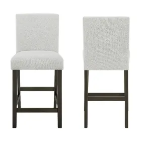 Risa Counter Height Side Chair Set of 2, Stone Gray Polyester Memory Foam