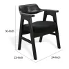 Reno Dining Armchair Set of 2, Curved Back w Seat Cushion, Umbra Black Wood