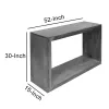 Keli 52 Inch Cube Shape Wooden Console Table with Open Bottom Shelf, Charcoal Gray