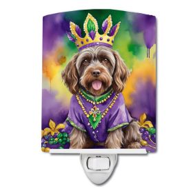 NEW Wirehaired Pointing Griffon King of Mardi Gras Ceramic Night Light Compact, UL-Certified, Ideal for Bedroom, Bathroom, Nursery, Hallway, Kitc