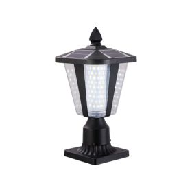 Solar Pillar Headlights With Dimmable LEDs 1-pack -Unavailable Platforms- Temu (Option: Black)
