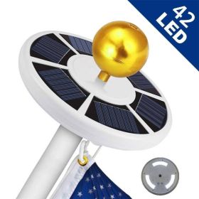 42 LED Solar Flag Pole Light Adjustable Outdoor Camping Tent Light (Option: White)